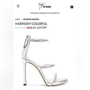 Giuseppe Zanotti Harmony Crystal Embellished Mirror Sandals Heels